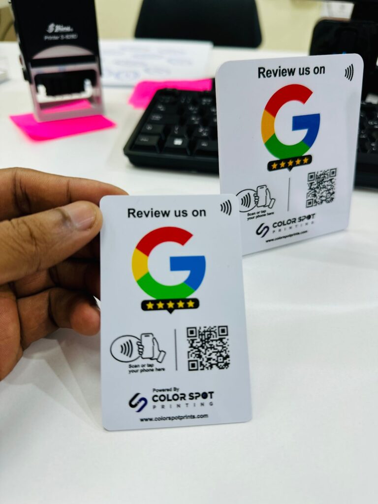 NFC google review card printing