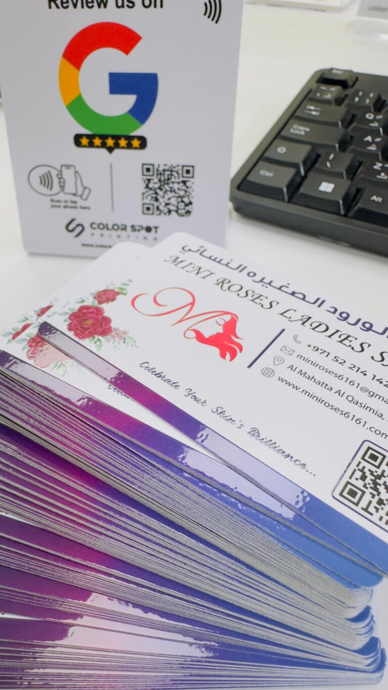 business card with spot UV