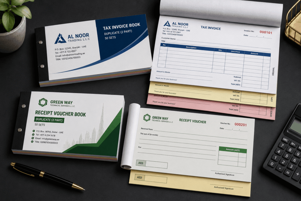 Invoice Books & Receipt Voucher Printing in Dubai